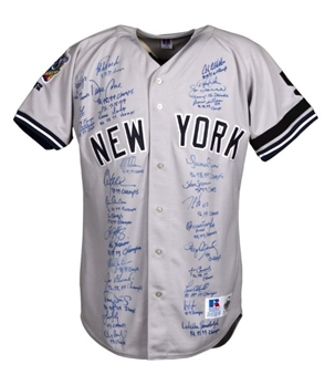1999 New York Yankees Team Signed and Inscribed World Series Jersey (30 Signatures with Jeter and Rivera)